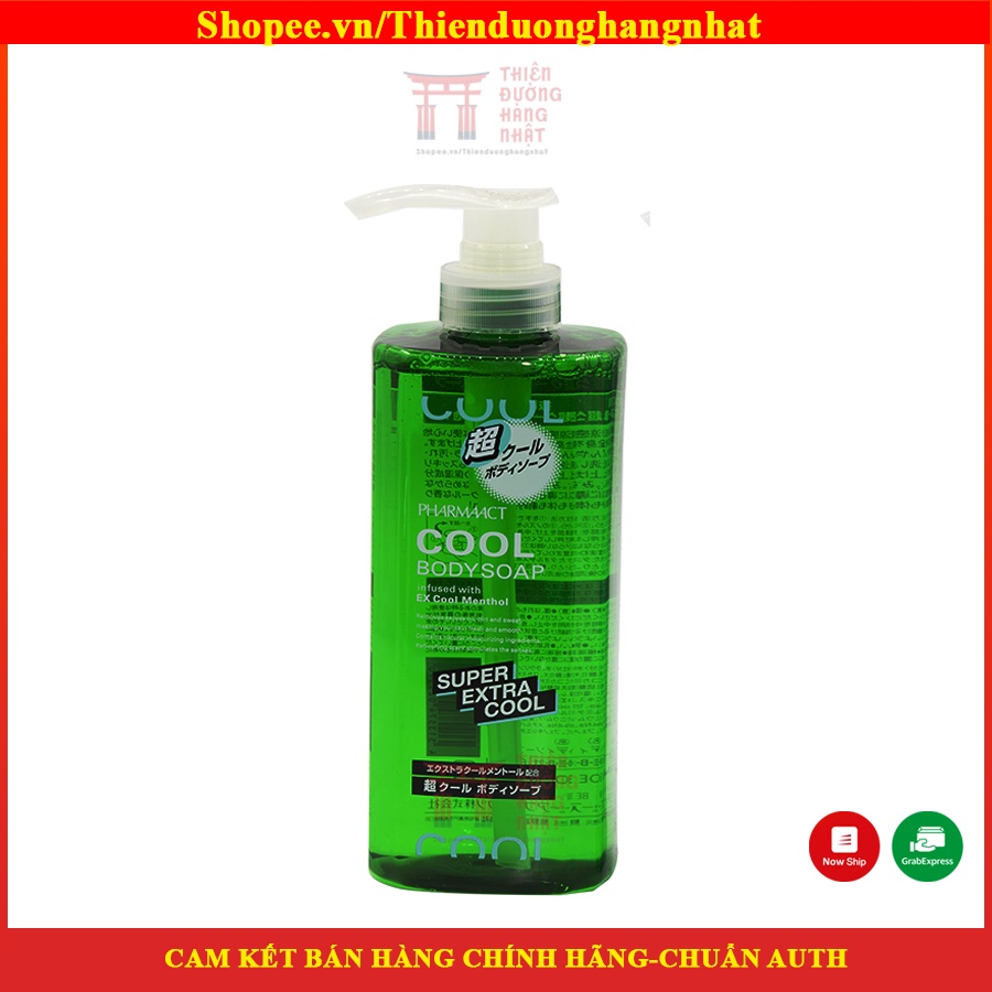Sữa tắm cho nam pharmaact cool body soap 600 ml hương bạc hà siêu mát lạnh Nhật Bản