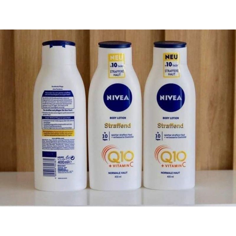 [ hàng Đức] Sữa dưỡng thể chống lão hóa da trắng da NIVEA Q10 chai 400ml