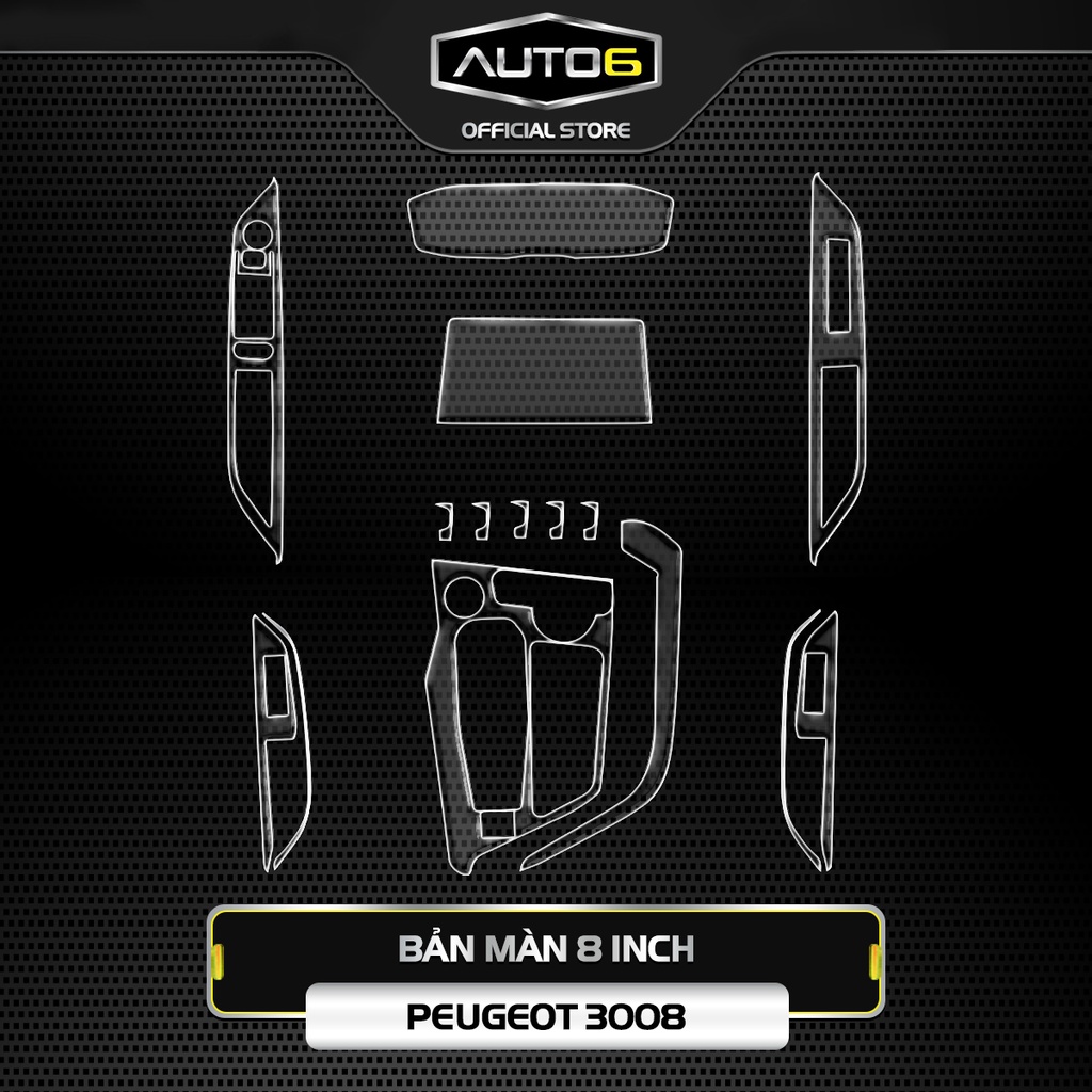 Bộ 5 chi tiết Film PPF trong suốt dán xe PEUGEOT 3008 / 5008 2017-2023 chống xước bảo vệ nội thất ô tô - AUTO6
