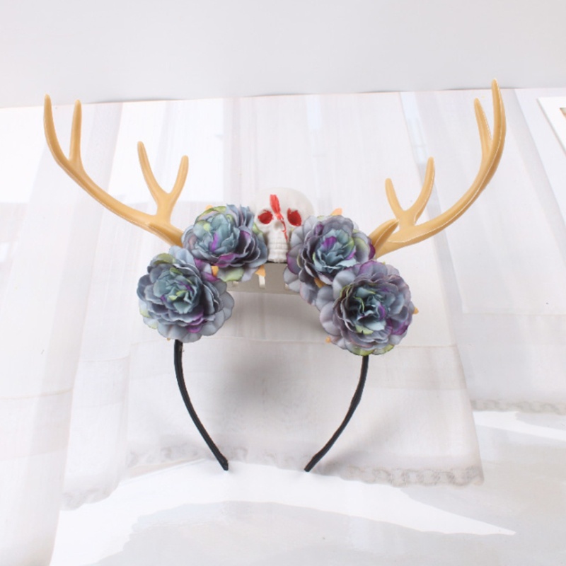 Cài Tóc Hình Sừng Hươu Đính Hoa Hóa Trang Halloween