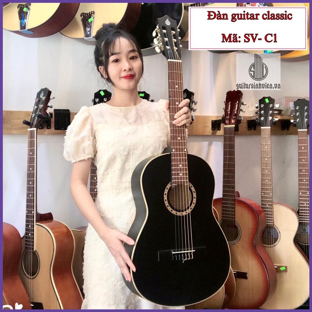Đàn guitar classic có ty chỉnh cần SV-C1 -  Tặng phụ kiện - Bảo hành 1 năm - Đàn chuyên tập chơi, dây mềm dễ tập
