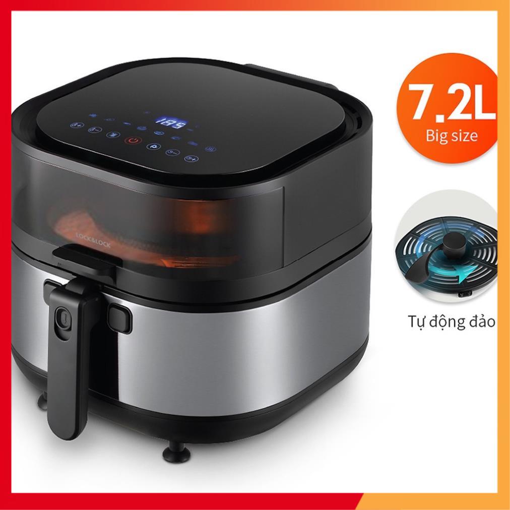 Nồi chiên không dầu Lock&Lock Visible Stirring Air Fryer 7.2L - màu đen EJF596BLK - Bảo hành chính hãng 12 tháng