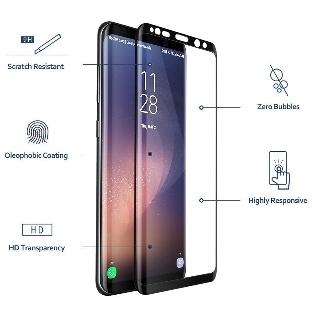 Kính Cường Lực 5d Bảo Vệ Toàn Màn Hình Cho Samsung Galaxy A5 A8 Plus