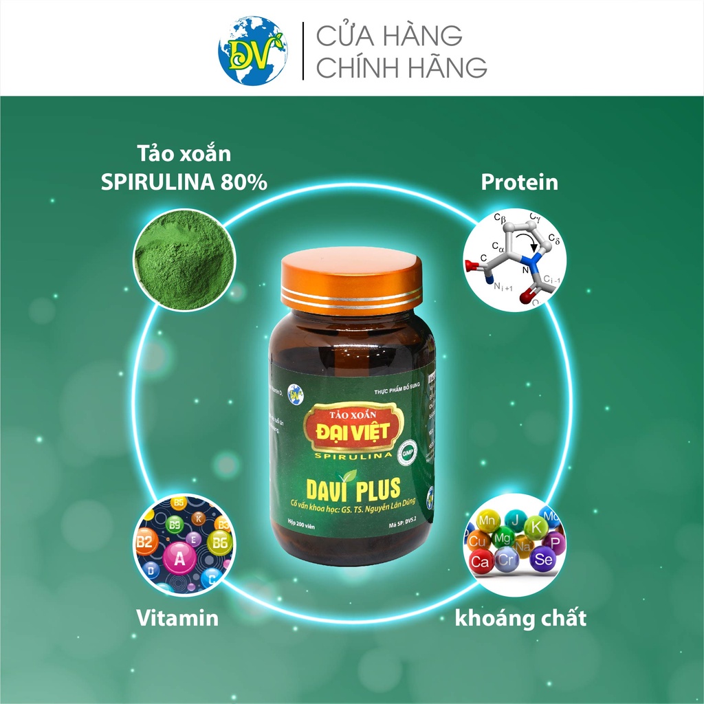 Tảo viên Davi Plus.Cải thiện giấc ngủ, bồi bổ cơ thể_200 viên