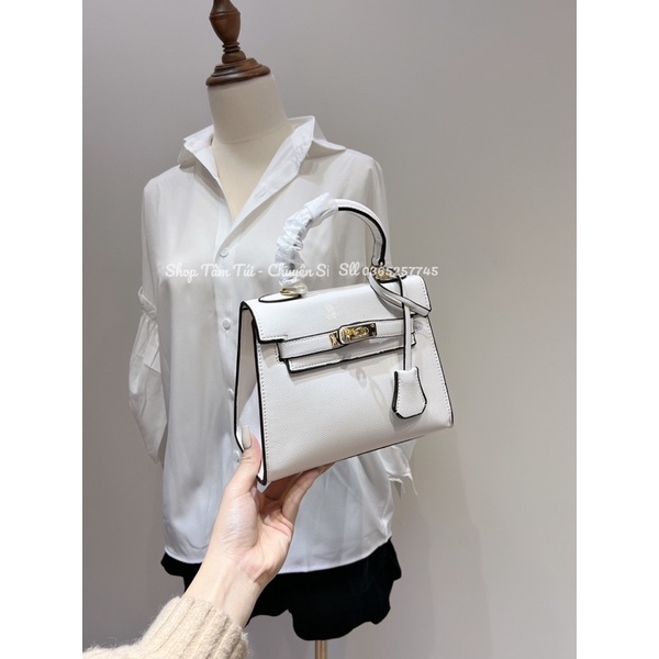 Túi xách HM dáng cao size 20cm phụ kiện vàng ảnh thật shop chụp