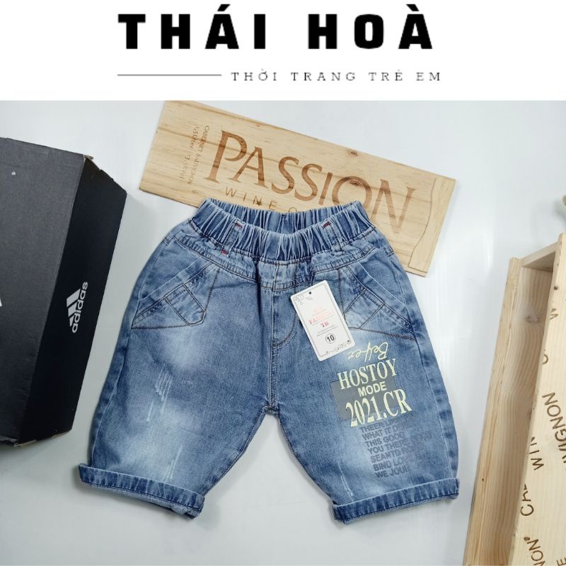 Quần lửng jean size đại bé trai BIG SIZE  quần bò ngố bé trai 20_30kg chất liệu jeans mềm đẹp