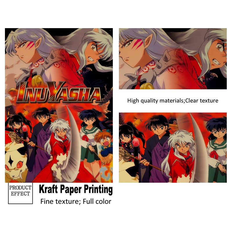 Tranh Giấy Kraft Treo Tường In Hình Inuyasha Nhật Bản Cổ Điển Trang Trí Nhà Cửa/Quán Cà Phê