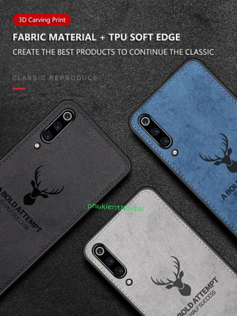Ốp lưng Xiaomi Mi CC9 / Mi 9 Lite vải đầu hươu thời trang cao cấp