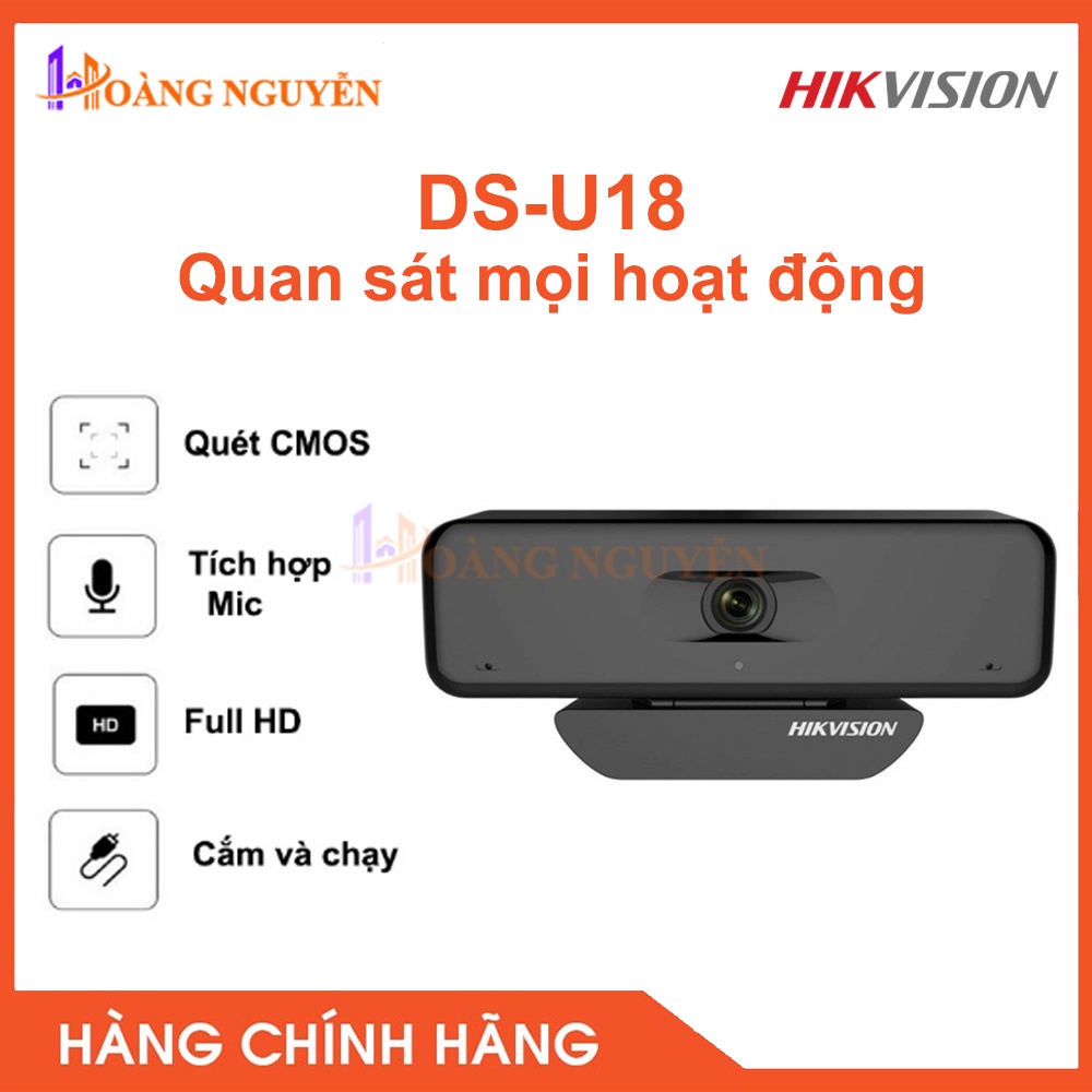 [NHÀ PHÂN PHỐI] Webcam HIKVISION DS-U18 4K Siêu Nét Tích Hợp Mic Chuyên Dụng Cho Livestream, Học Và Làm Online | BigBuy360 - bigbuy360.vn