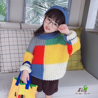Áo len sắc màu tiểu thư dáng Hàn Quốc cho bé gái