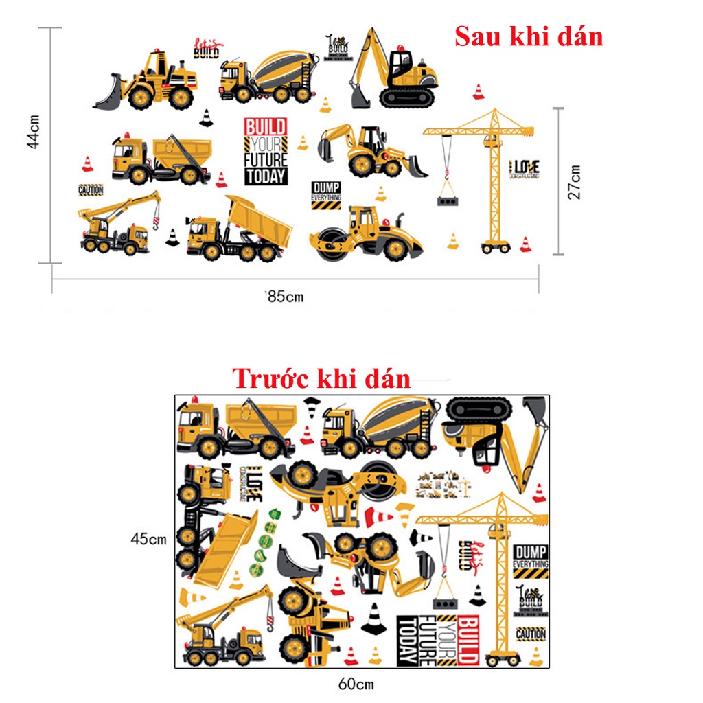 Decan dán tường đẹp, Decan hình ô tô cho bé SK6076