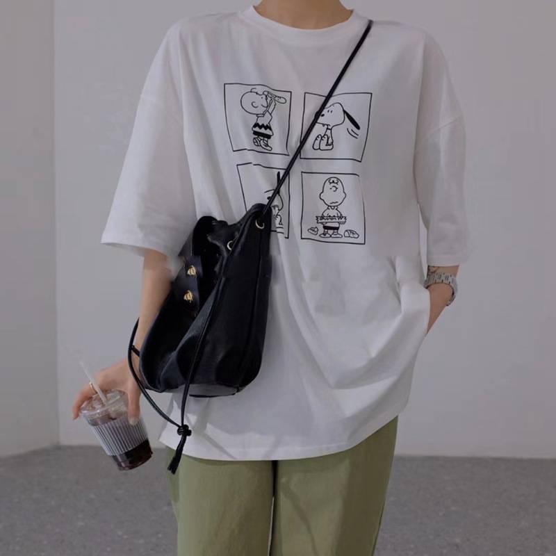 Áo phông SNOPY cotton tay lỡ, form rộng P7, áo thun 2T Unisex | BigBuy360 - bigbuy360.vn