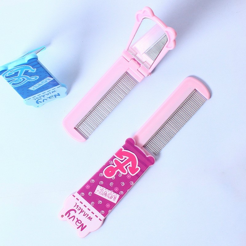 (Bán Buôn Sỉ) Lược Kèm Gương Bỏ Túi 2 In 1