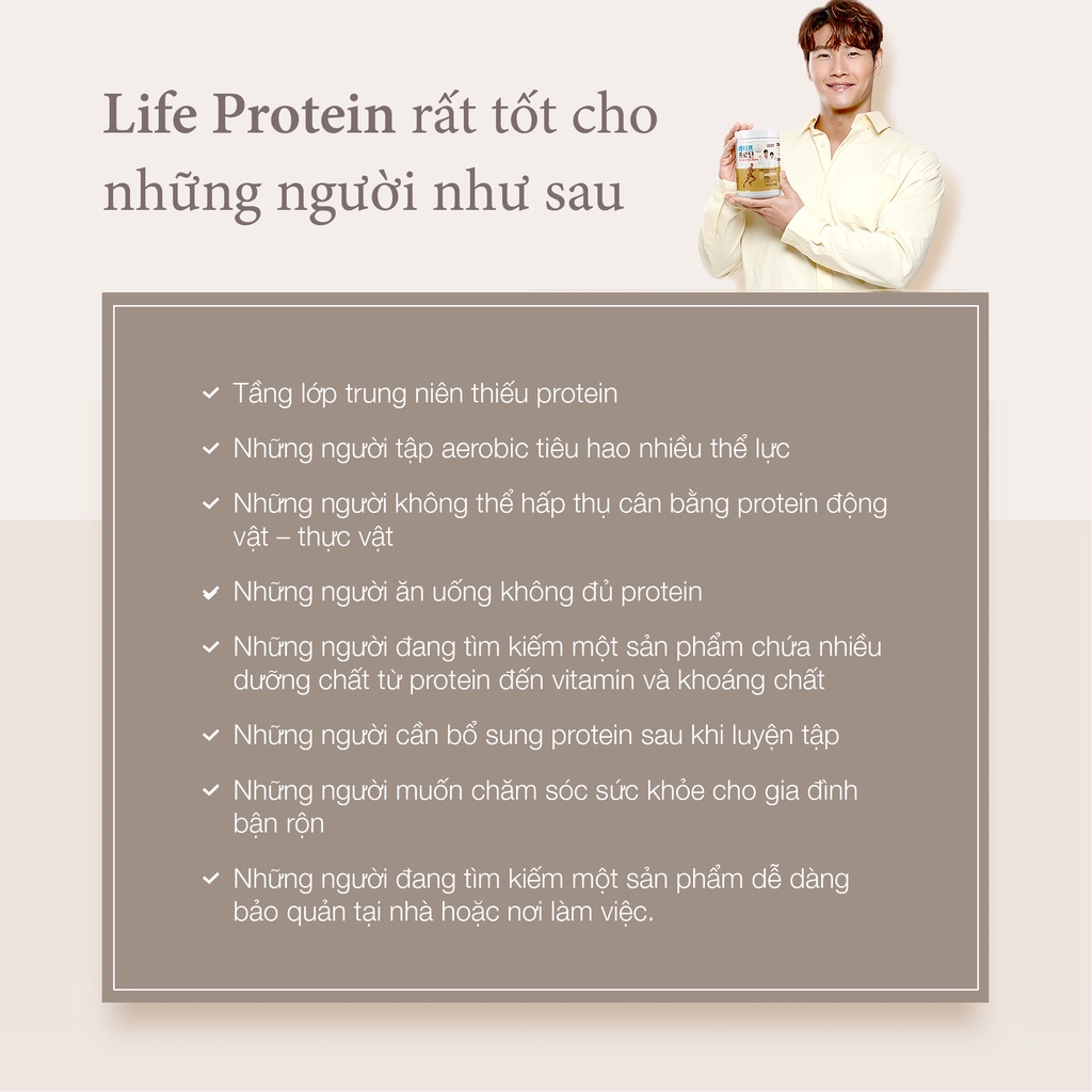 Bột Protein Cao Cấp Hàn Quốc, Giúp Bổ Sung 6 Loại Protein Động - Thực Vật, Hỗ Trợ Giảm Cân, Tăng Cơ Calobye Life Protein