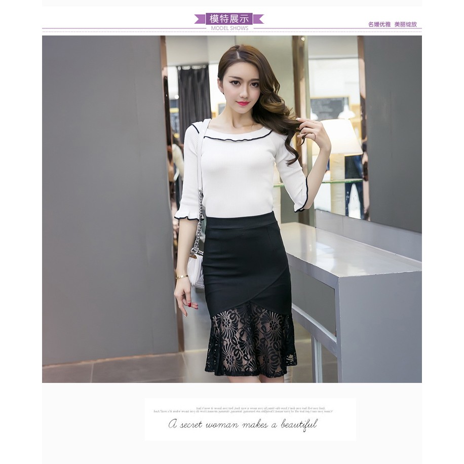 CHÂN VÁY ĐUÔI CÁ PHỐI REN | BigBuy360 - bigbuy360.vn