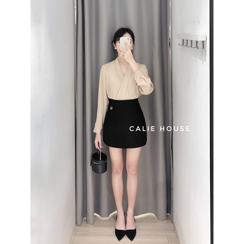 Áo sơ mi cổ chéo thời trang công sở Calie house A130 | BigBuy360 - bigbuy360.vn