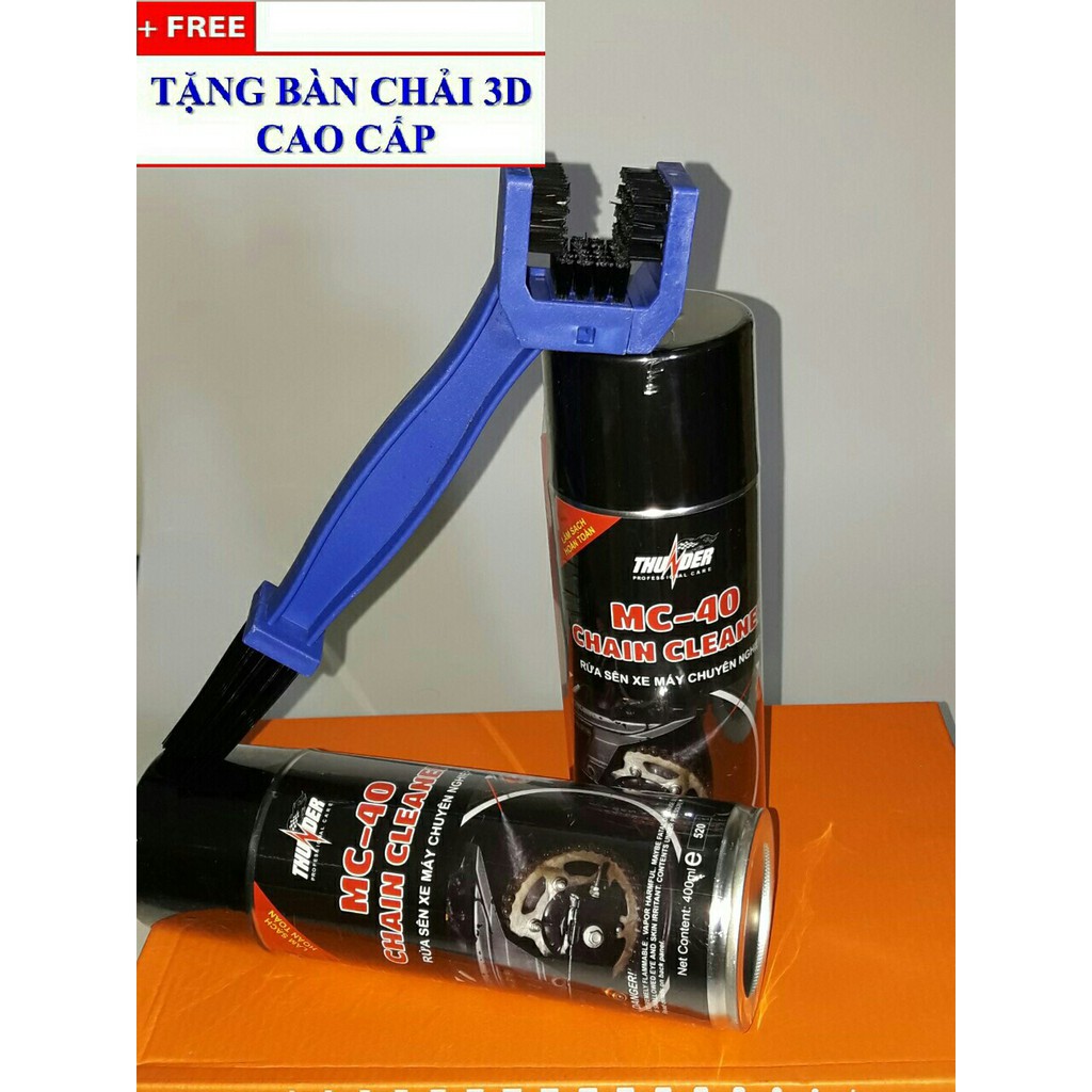 Bộ Xịt Vệ Sinh Sên, Dưỡng Sên Thunder 400m Và Chải Sên