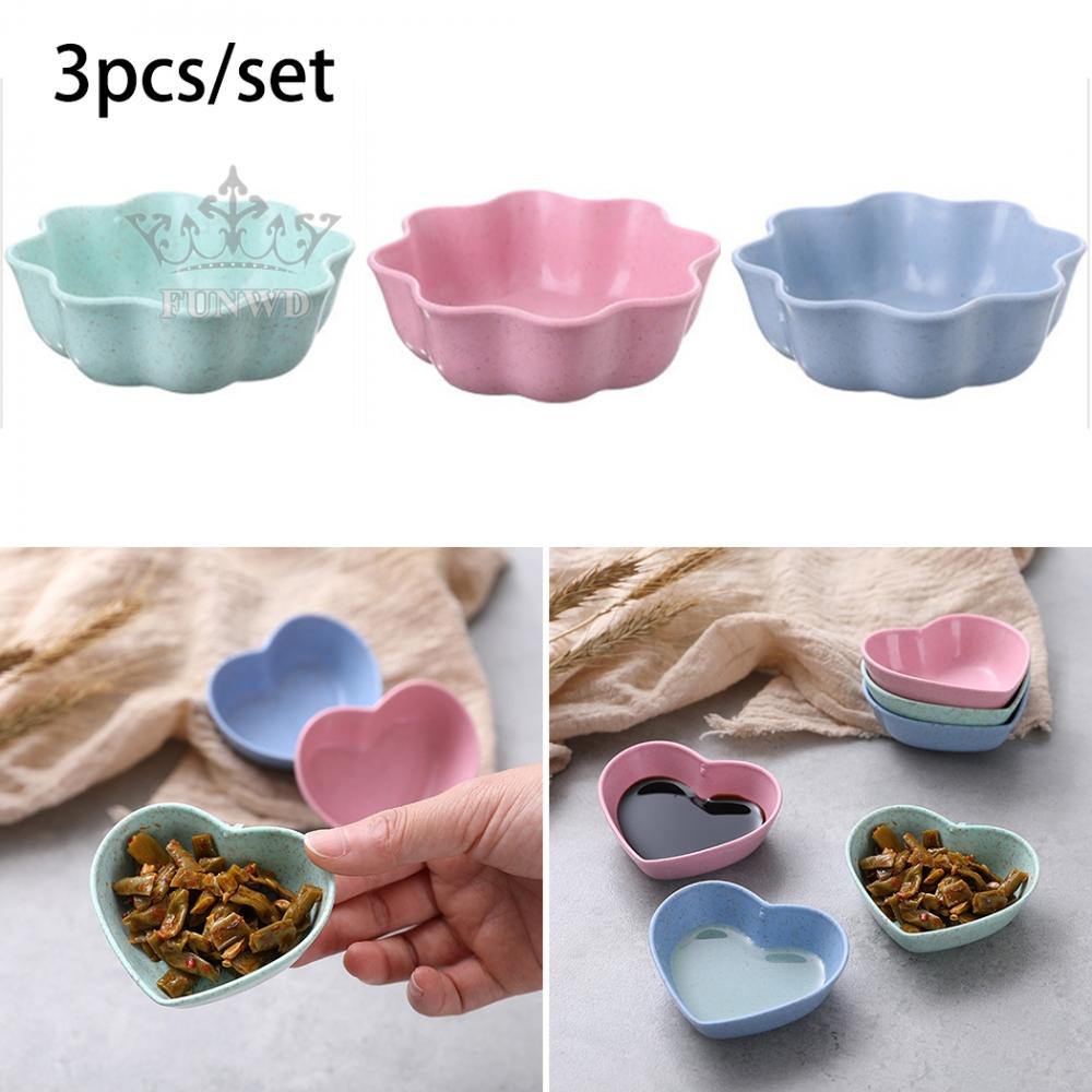 [Funny-]Dish Condiment Dipping Kitchen Lovely Sauce Small Sushi Wheat Straw Bowls