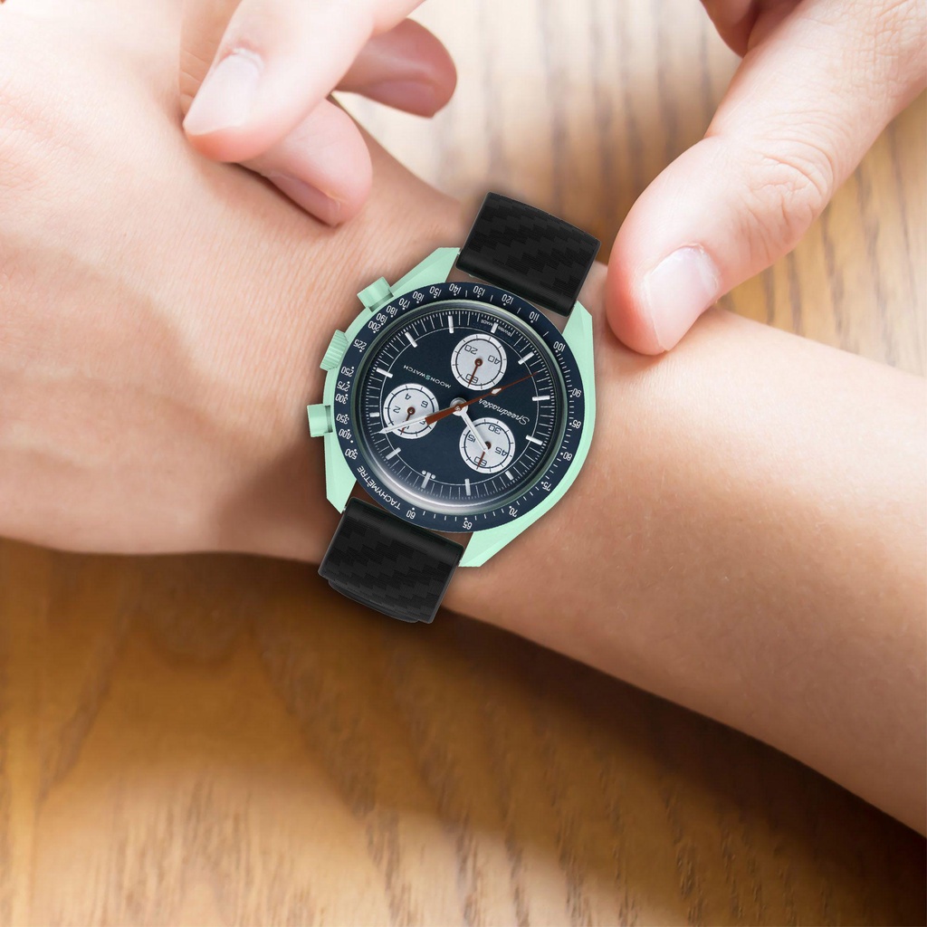 MYRONGVN Dây Đeo Thể Thao Bằng Silicone Mềm Cho Đồng Hồ OMEGA SPEEDMASTER MOONWATCH