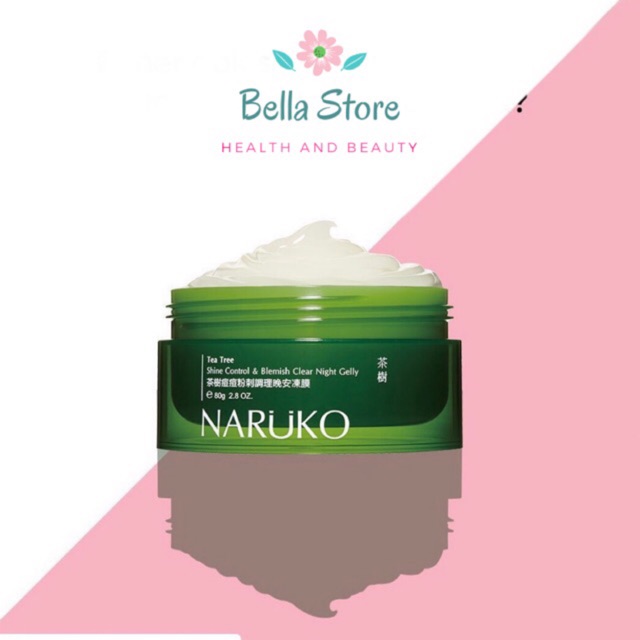 Mặt nạ ngủ kiềm dầu, giảm mụn Naruko trà tràm Tea Tree Shine Control Blemish Clear Night Gelly