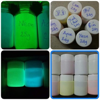Combo 4 lọ bột dạ quang Tặng kèm sơn pha