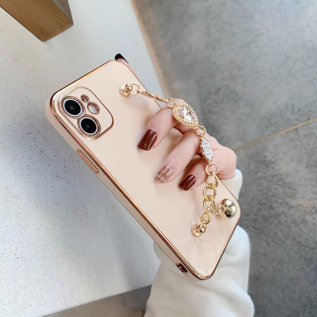 Ốp Điện Thoại Mềm Có Vòng Tay Mạ Điện Cho Iphone 14promax 13 12 pro MAX 11 pro MAX XS MAX XR X6 7 8 plus plus