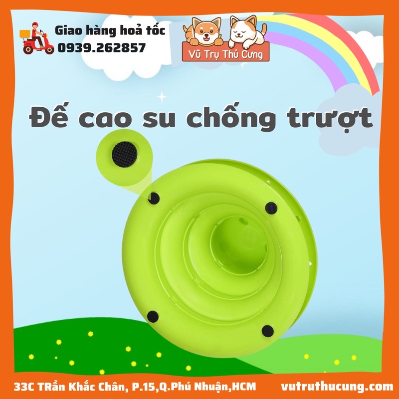 Đồ chơi giải trí cho Mèo | Tháp banh nhựa 3 tầng cho Mèo| Đồ chơi cho mèo