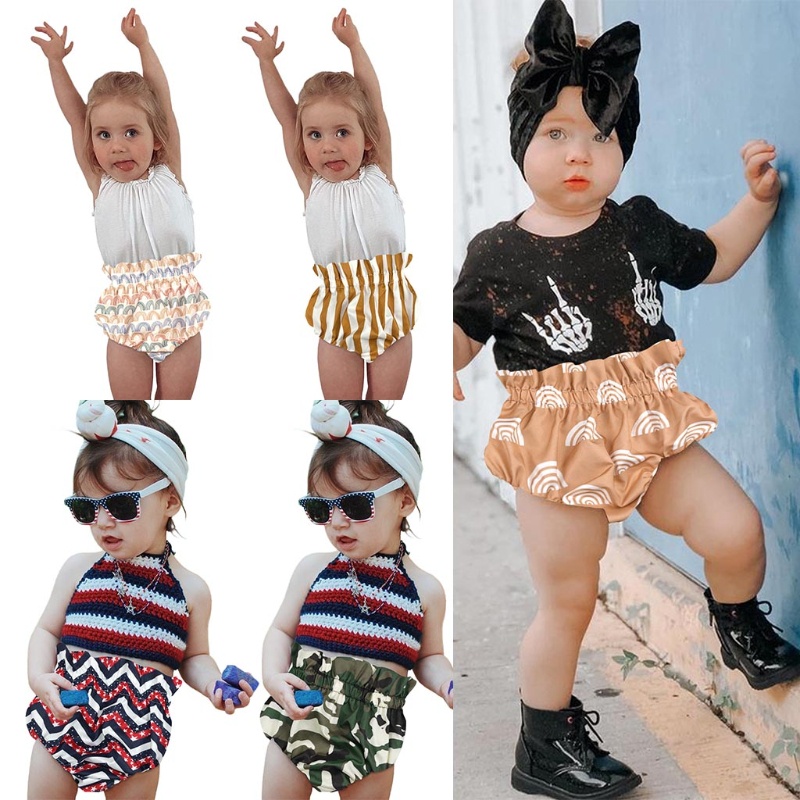 Quần Short Dáng Rộng In Họa Tiết Dễ Thương Thời Trang Mùa Hè Cho Bé Sơ Sinh Ốp