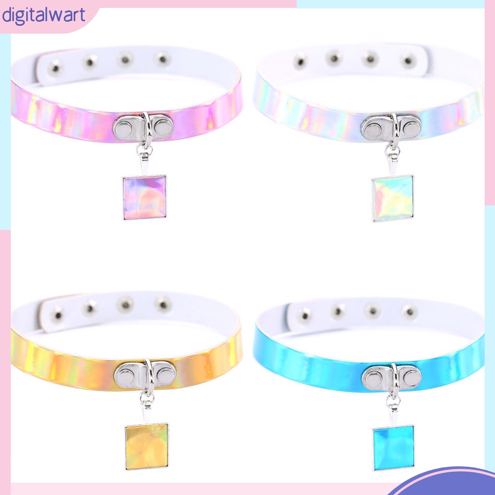 Vòng cổ choker mặt thánh giá màu hologram cá tính trẻ trung dành cho nữ