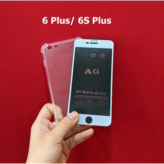 Combo ốp chống sốc kính cường lực chống bám vân tay iPhone 6 6S Plus