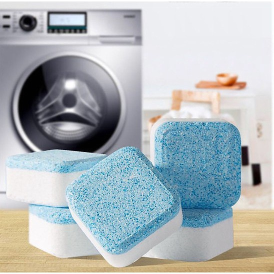 Hộp 12 viên tẩy vệ sinh máy giặt lồng đứng ngang làm sạch khử mùi diệt khuẩn, viên sủi bột tẩy lồng giặt cửa trước trên