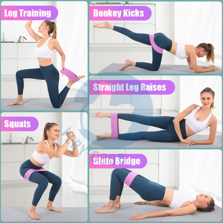 Dây kháng lực bản rộng tập chân mông, dây Band, phụ kiện tập gym, đồ dùng thể thao tại nhà, vòng cao su đàn hồi ttncr