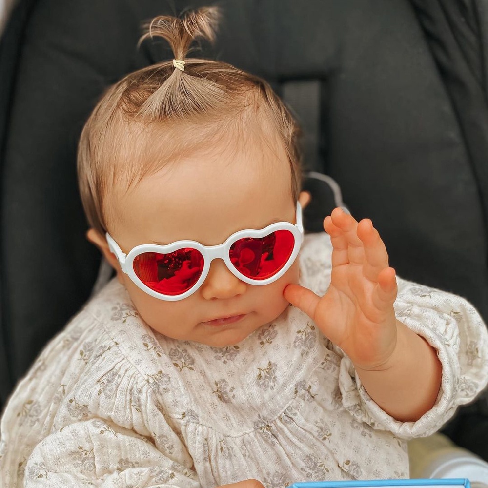 Kính chống tia cực tím có tròng kính phân cực cho bé Babiators - The Sweetheart, Trắng, Tráng gương hồng, 0-2 tuổi