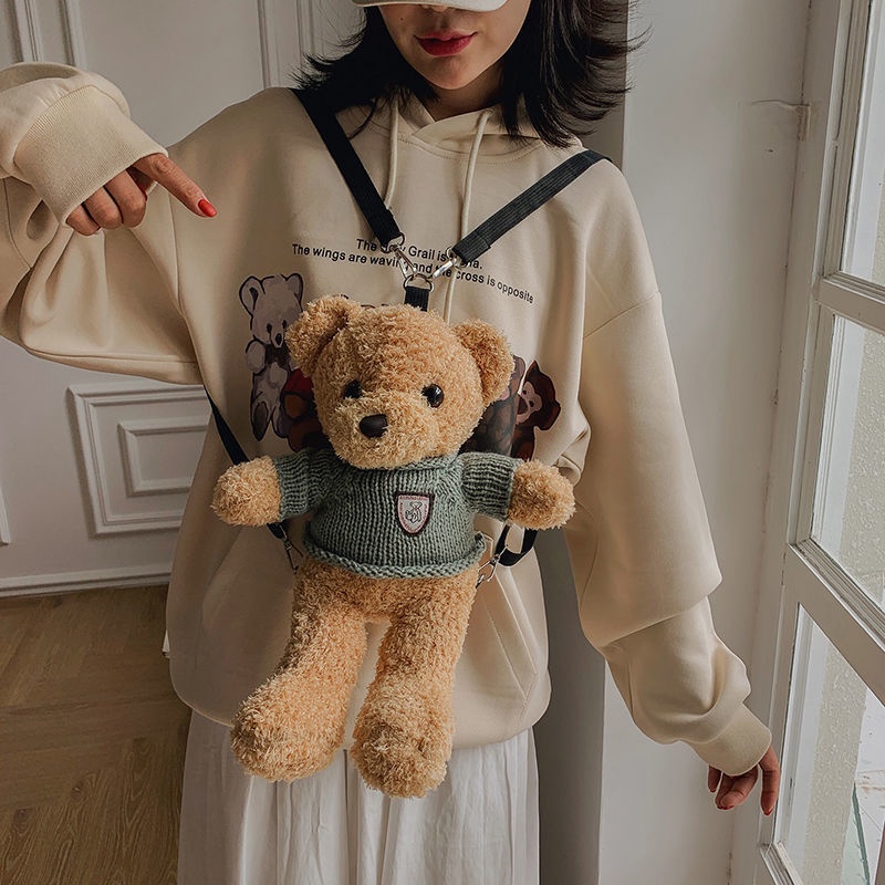 Ba Lô Lông Nhung. Balo Đi Học Hình Gấu Bông Dễ Thương Cho Bé Gái