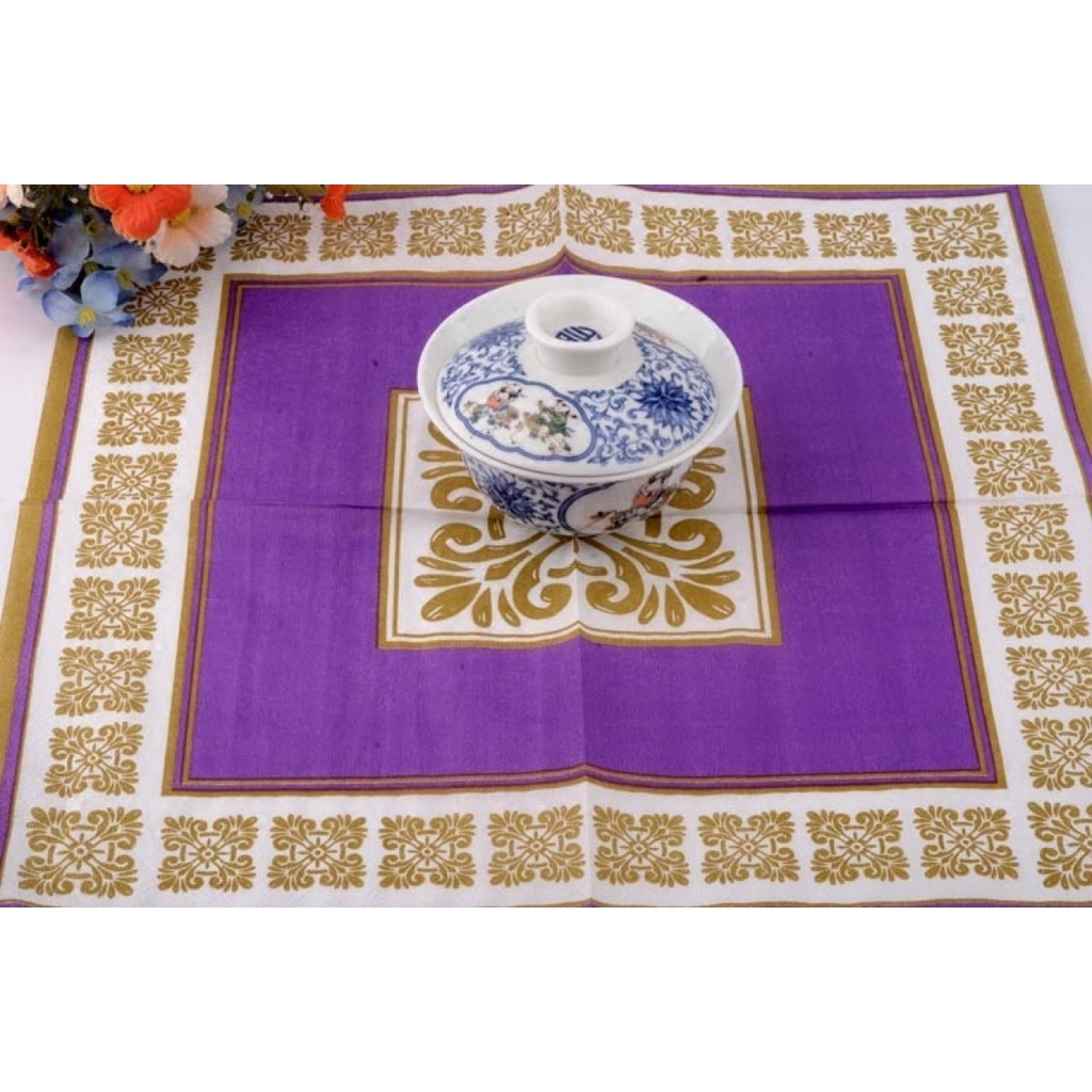 Khăn ăn trải màn màu tím dùng một lần