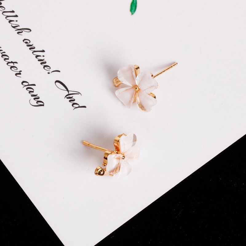 Bông Tai Mạ Bạc 925 Hình Cánh Hoa Xinh Xắn Cho Nữ