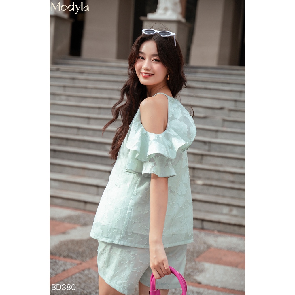 MEDYLA - Bộ đồ bầu mặc nhà mùa hè 2 lớp tơ ép lót habutai chất mát cho bầu mặc thoải mái trong và sau sinh - DB380