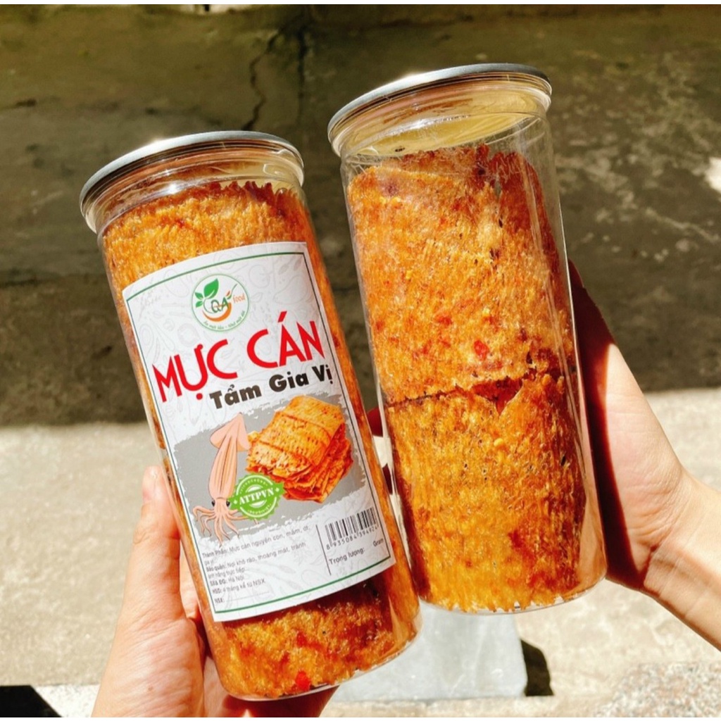 Khô Mực Cán Tẩm Gia Vị Cay 200g - Mực Khô Cán Tẩm Gia Vị Chuẩn Chất Lượng An Toàn Vệ Sinh