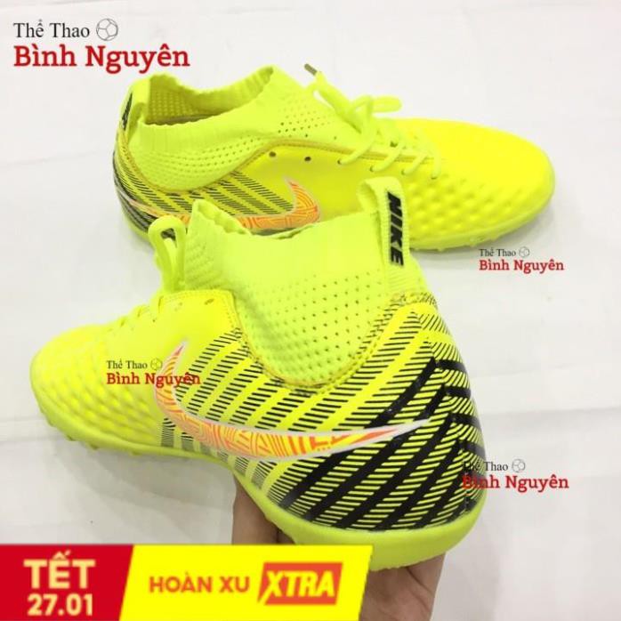 Giày đá bóng Cổ thun Khâu đế Đinh thấp size 38-43 Vàng chanh (2029)