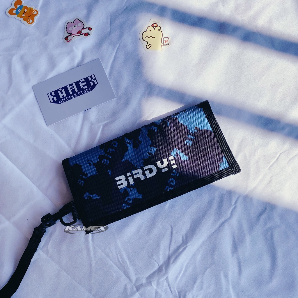 Ví Birdy họa tiết Blue Black Camo + tặng kèm dây đeo - Kamex backpack