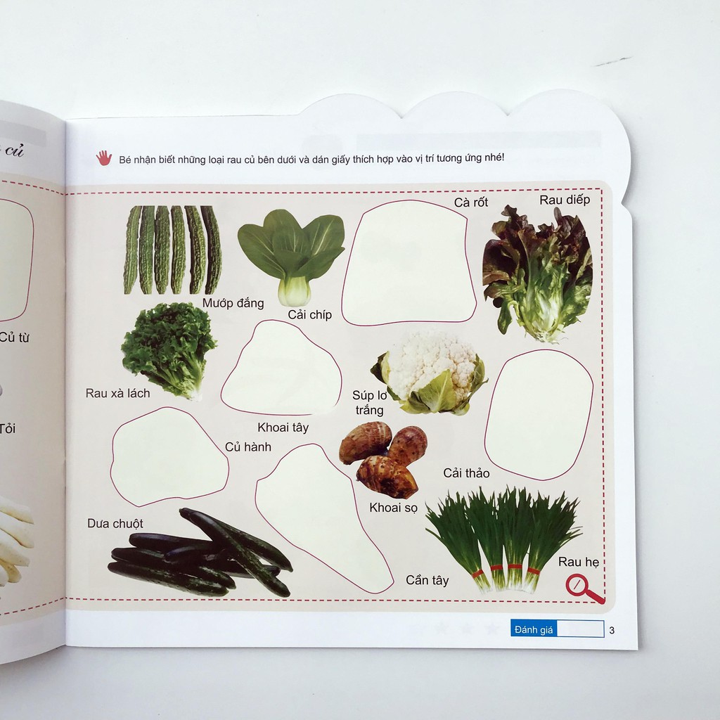[Sách] - 200 miếng bóc dán thông minh 2-6 tuổi - Nhận biết rau củ quả