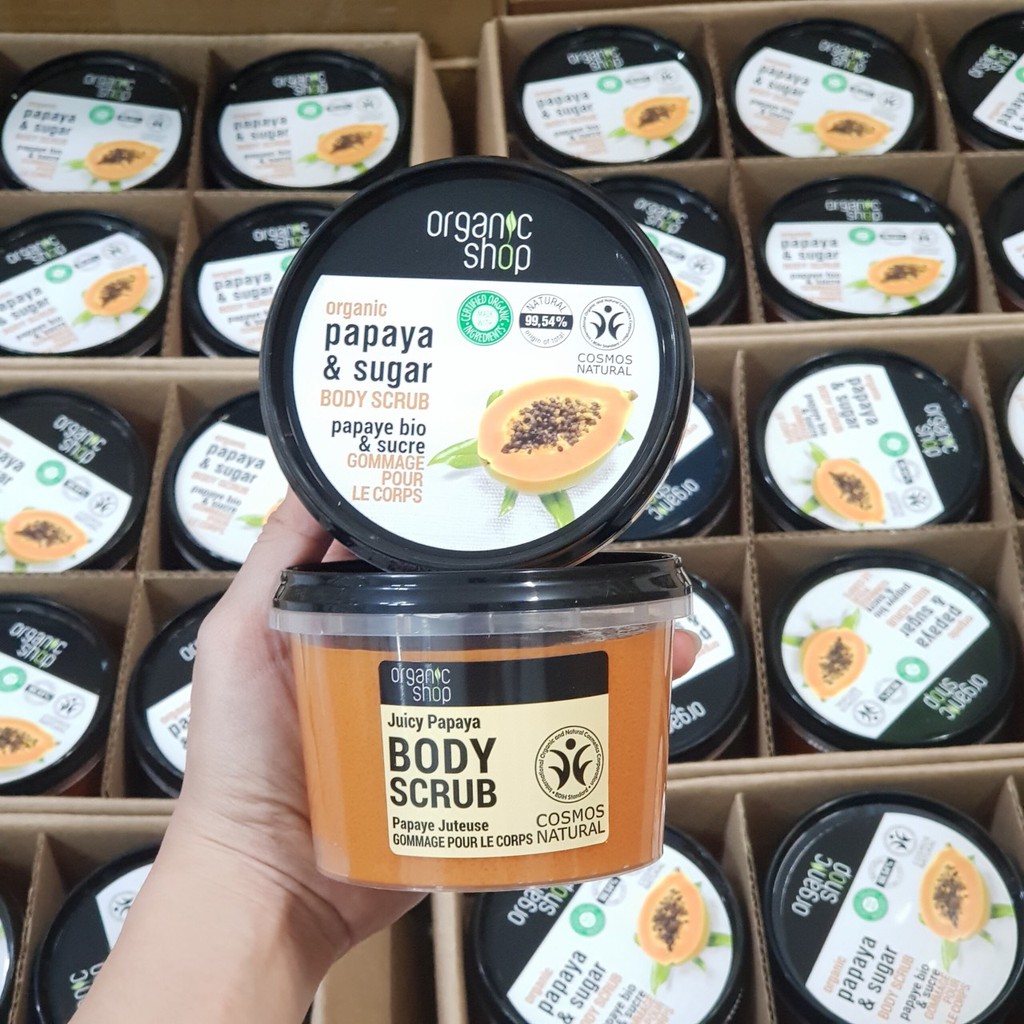 [MẪU MỚI] Tẩy Tế Bào Chết Body Organic Shop Scrub 250ml - Đu Đủ