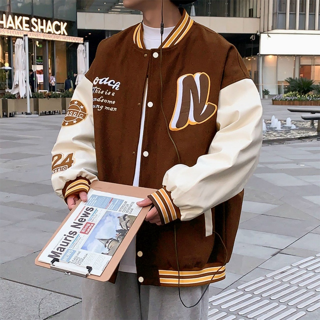 Áo khoác Bomber Nam Nữ chất Nỉ logo in chữ N tay in số 24 độc lạ cực hot BLMCbomber100