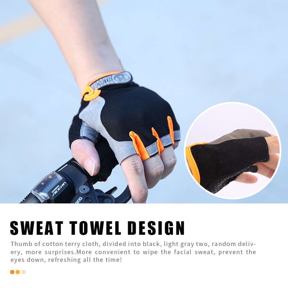 Cycling Anti-Slip Men Women Half Finger Gloves Breathable Mesh Sports Glove size M  L  XL