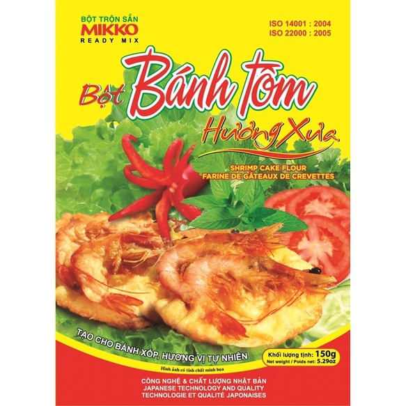 Bột Chiên Bánh Tôm 150g.Bột Trộn Sẵn Mikko Hương Xưa.Bánh Xốp Giòn Thơm Ngon