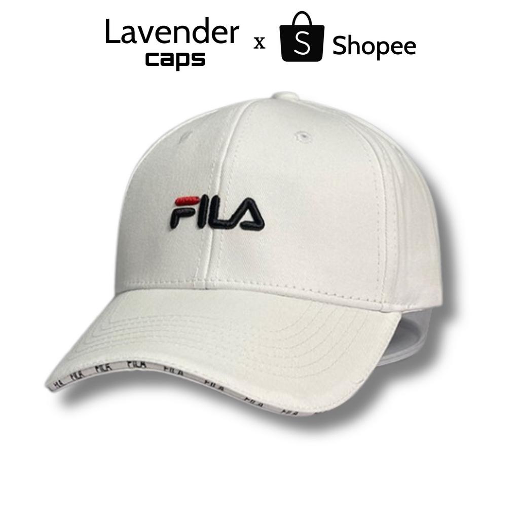 Nón kết Mũ lưỡi trai Fila đen trắng logo thêu trắng dành cho nam nữ Free size