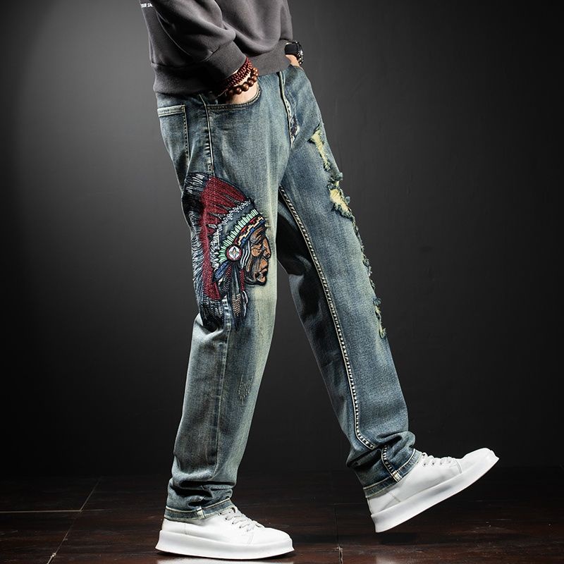 Quần Jeans Lửng Thêu Họa Tiết Thời Trang Dành Cho Nam