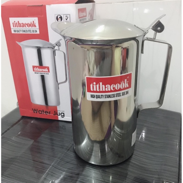 Ca inox, ca nước inox 304 có nắp và không nắp loại lớn 2 lít TITHACOOK CAO CẤP