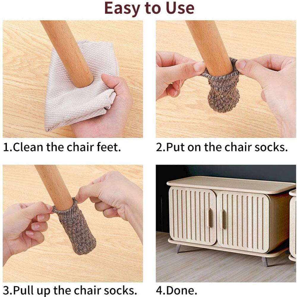 Bộ 4 Vỏ Bọc Chân Bàn Ghế Giảm Tiếng Ồn Tiện Dụng