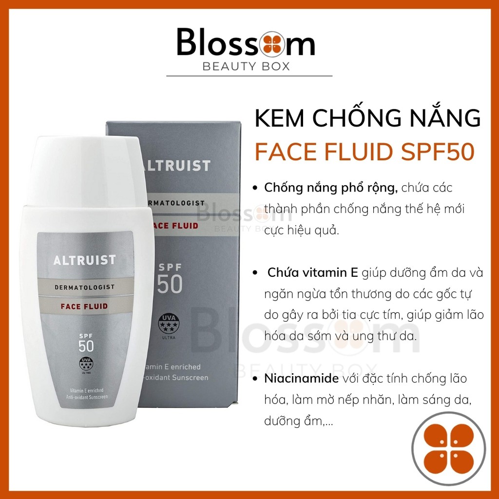 Kem chống nắng 50ml Altruist Sunscreen Fluid SPF 50